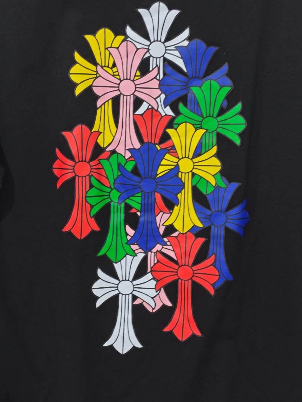 Black Chrome Hearts Multi Color Cross Pocket Tee M - Picture 6 of 10